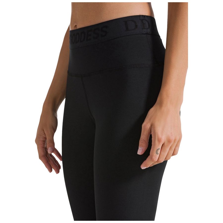 Leggings stretch tinta unita con lunghezza 7-8 nero da donna Deha | D4202610009
